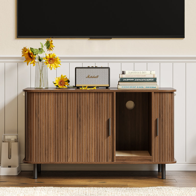 Enceinte de litière pour chat avec bloc-notes pour chat, Brown