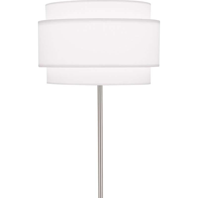 Lampe sur pied 62,75 po Decker, Nickel poli, Blanc Ascot