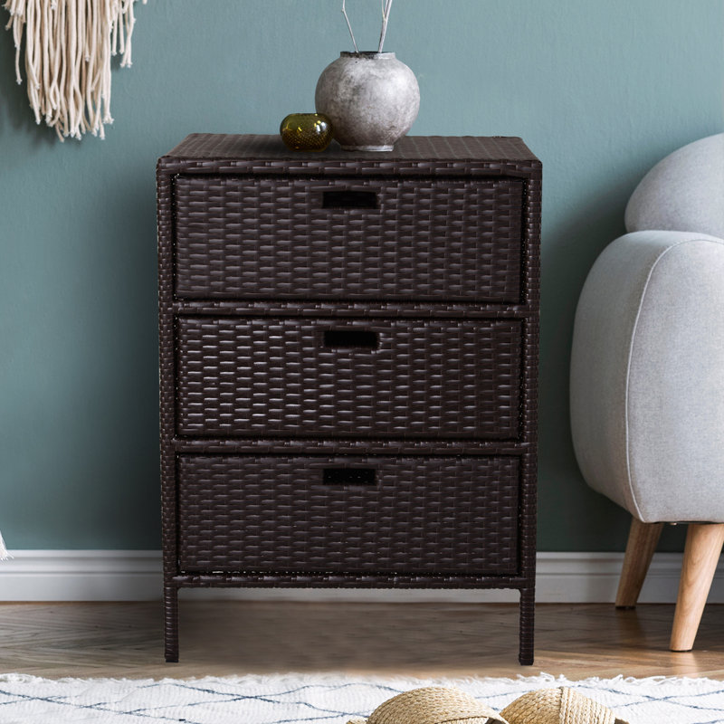 Commode 3 tiroirs Aaban, Brun