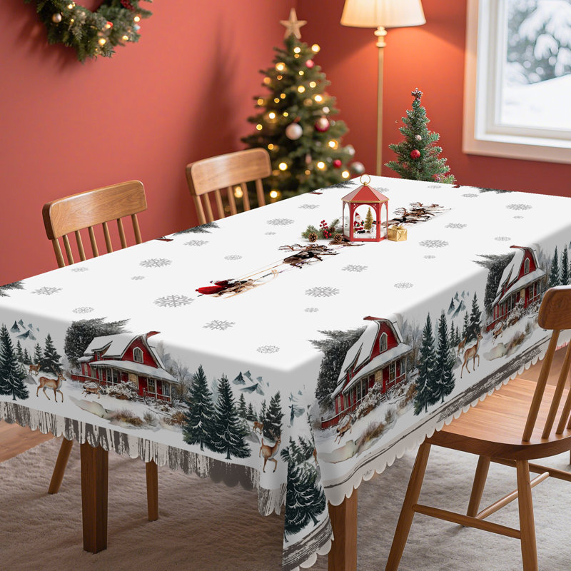 Nappe en polyester lavable Christmas, L 70,8 po x l 55,12 po
