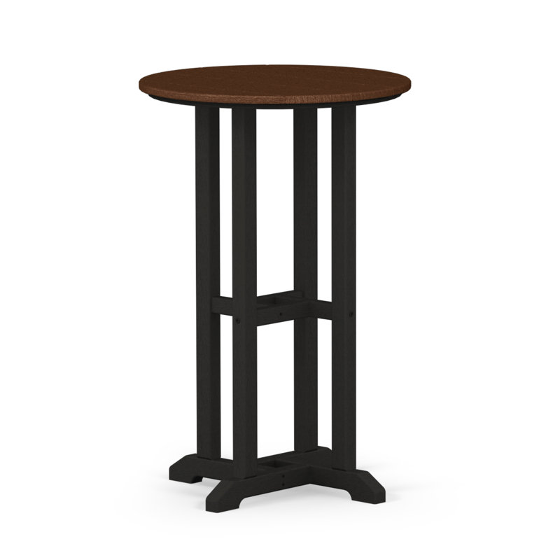 Table de salle à manger POLYWOOD Tables, 29" H x 24" W x 24" L, Noir / Acajou