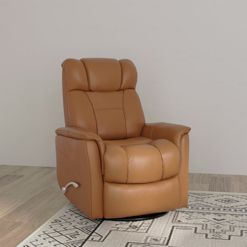 Fauteuil oscillant pivotant avec fonction inclinable avec appui-tête et repose-pieds réglables manuellement en antilope d'Oslo