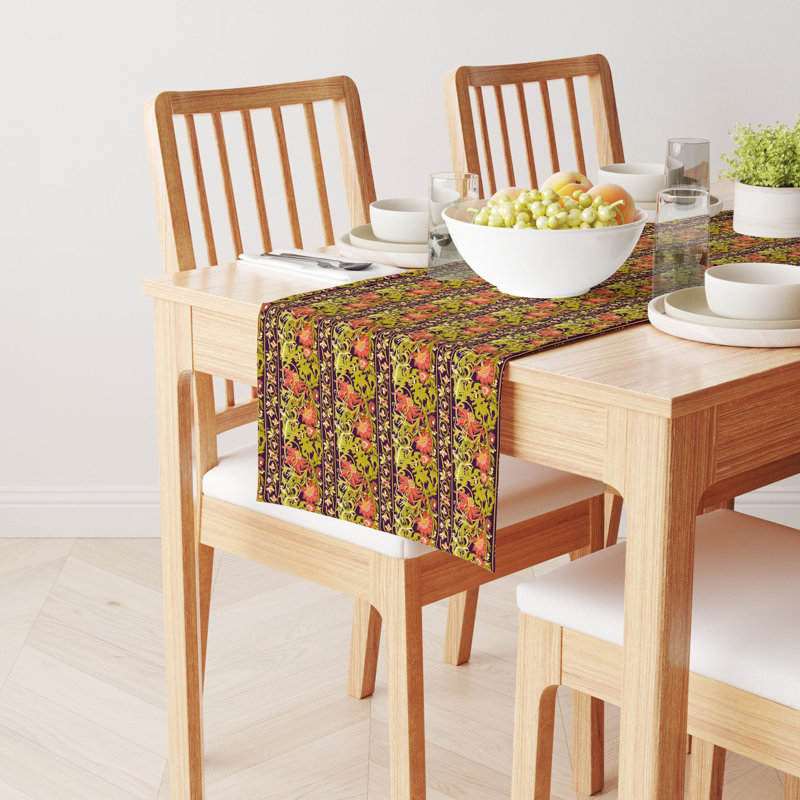 Table Runner, 100% Cotton, Floral 6, 90" x 16"