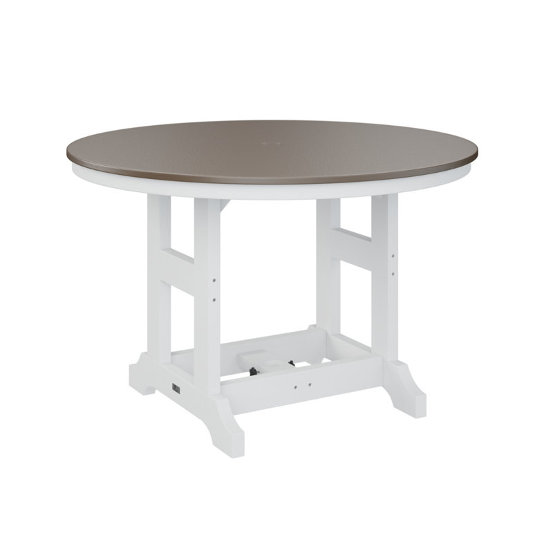 Table de salle à manger à hauteur de comptoir ronde de 48 po Berlin, Bronze martelé, H 35,5 po x l 48 po x P 48 po