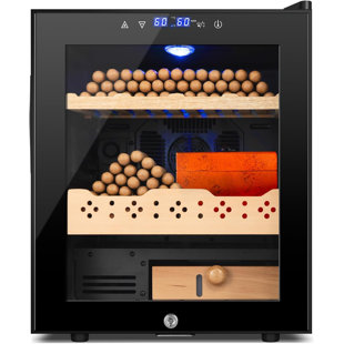 Armoire à cigares électrique, grande capacité de 50 litres, 300 litres, armoire thermostatique avec tablettes en bois de cèdre espagnol, écran à DEL numérique, verrou de sécurité