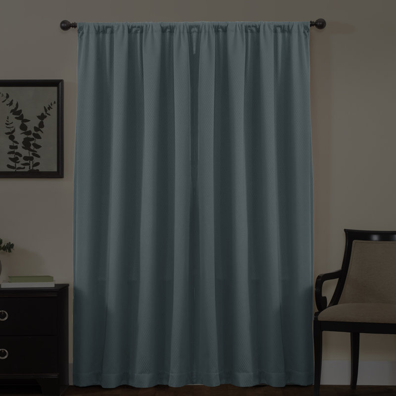 Kohan Curtain Single Panel, Teal, 50" W x 84" L