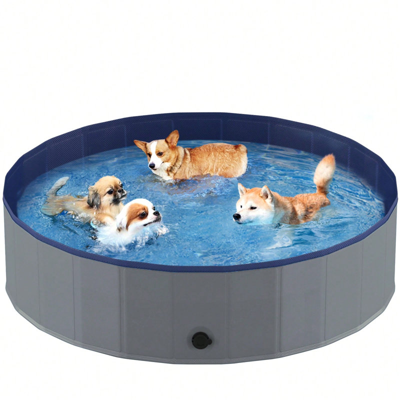 Piscine pliable pour chien et chats - facile à ranger et à utiliser, 80 po x 16 po