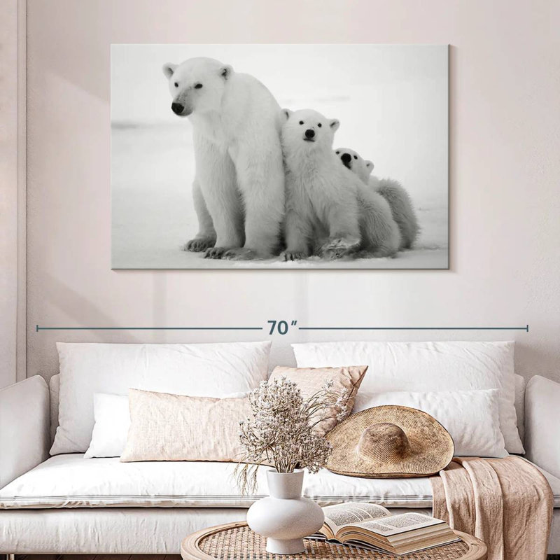 Famille d'ours polaires Brampt, H 32 po x l 48 po