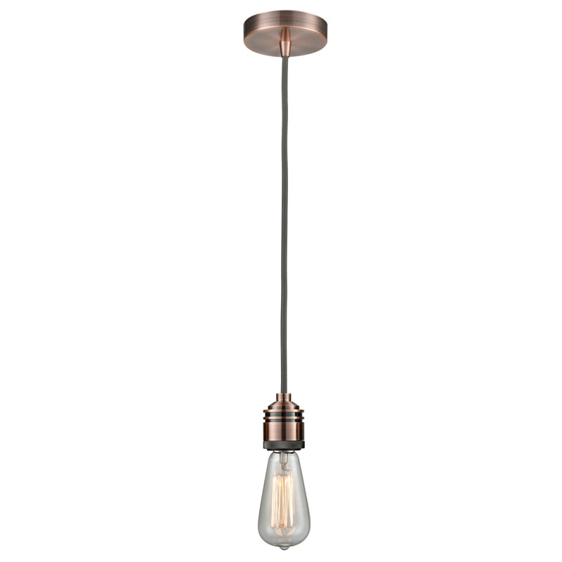 Cecil 1 - Light Single Pendant, Antique Copper/Gray