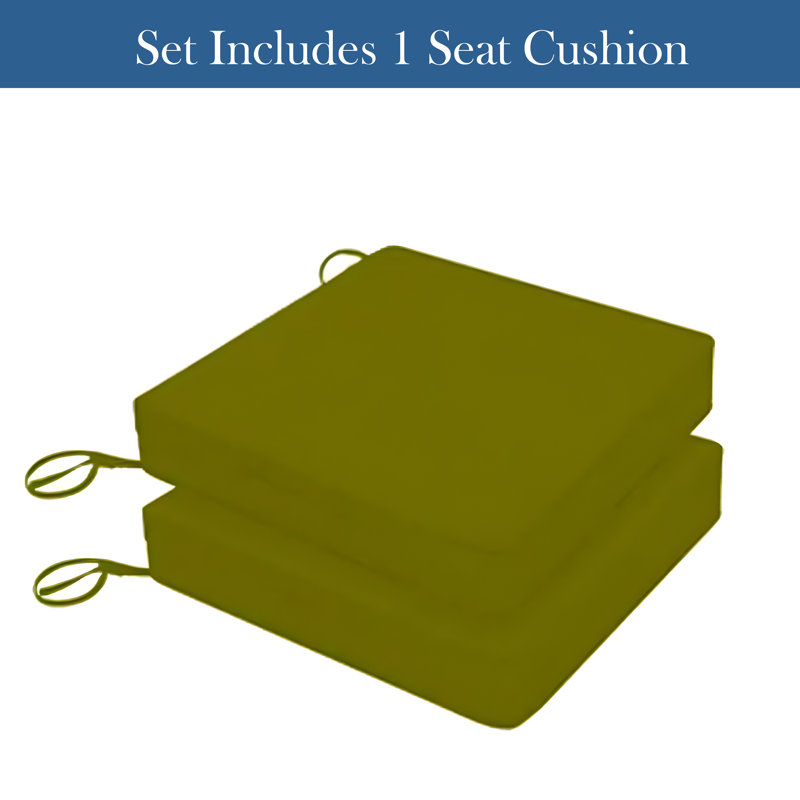 3" Deep Seat Cushion - Water-Resistant, Sage, 16" W x 18.5" D