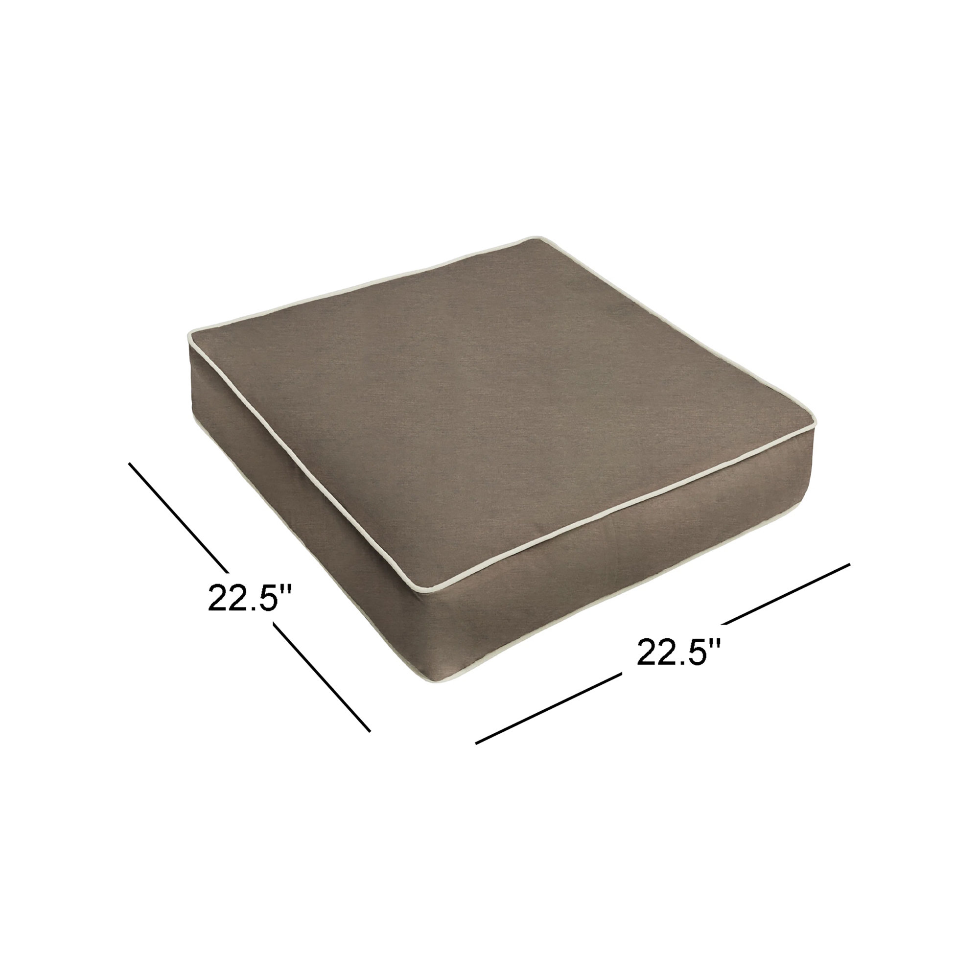 Indoor/Outdoor Sunbrella Seat Cushion, Cloudy/Gray, 22.5" W x 22.5" D