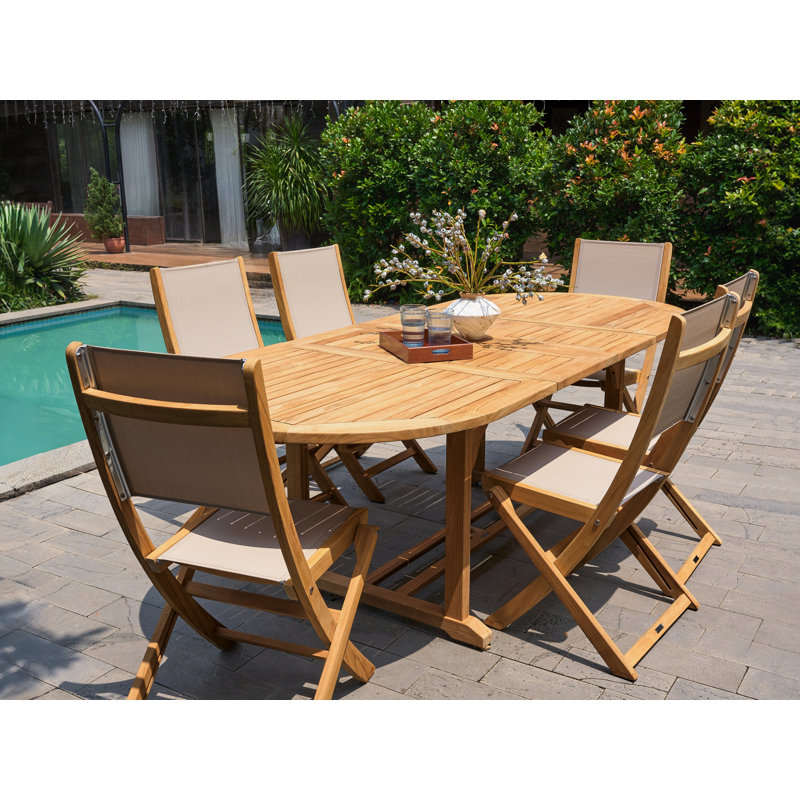 Oval Double Extendable Teak Dining Table