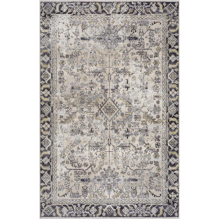 Covelle Machine Washable Boho Oriental Brown Area Rug
