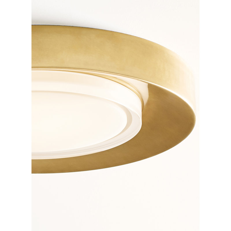 Hilo 1 - Light LED Flush Mount, Natural Brass