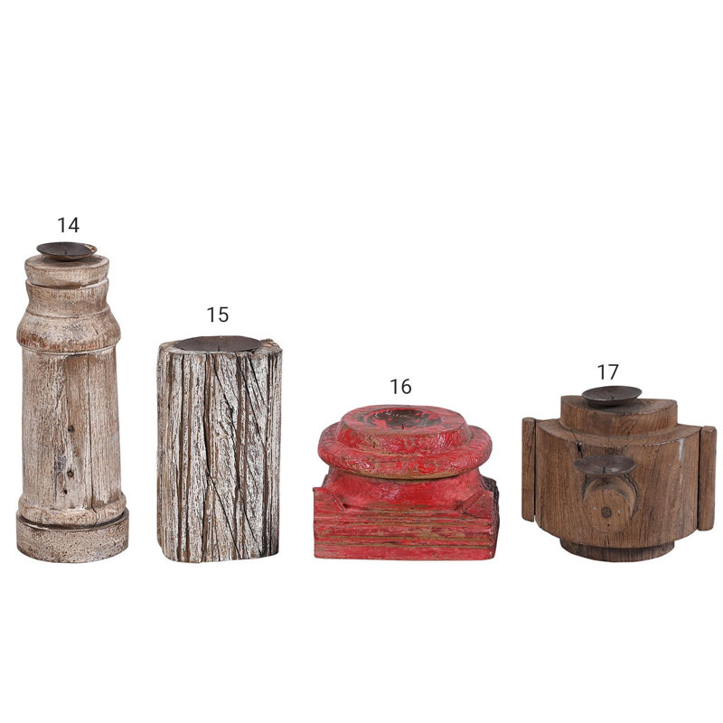 9'' H Solid Wood Candlestick