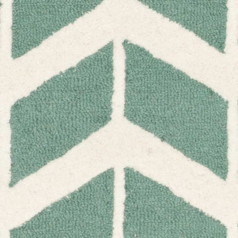 Deedgra Hand Tufted Wool Chevron Rug, Rectangle 8' x 10'
