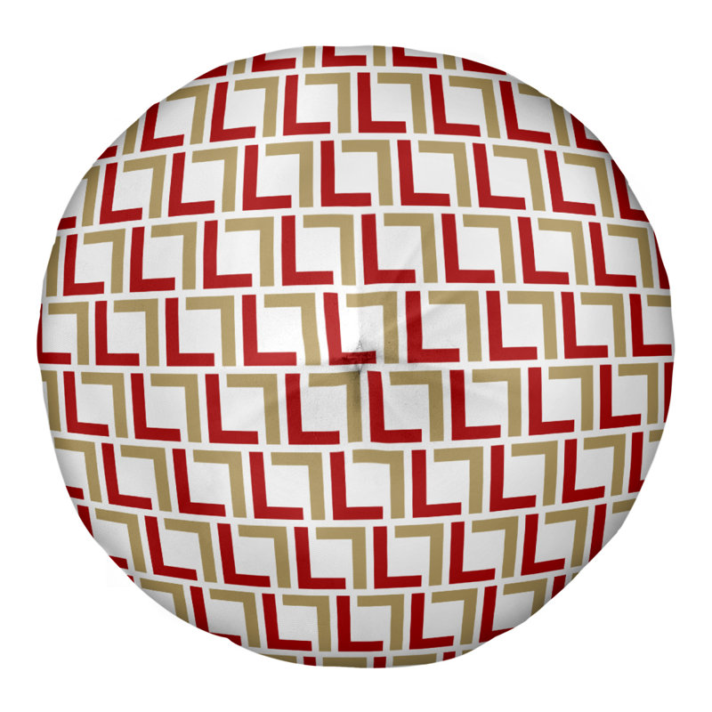 Housse de coussin San Francisco, Blanc / rouge / doré, 26'' x 26''