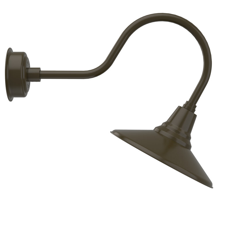 Luminaire de grange d’extérieur à del Albali, H 8 po x l 14 po x P 12 po, Bronze acajou