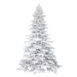 Flocked White Spruce AUnlit rtificial Christmas Tree
