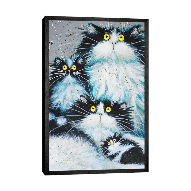 Family Of Fur by Kim Haskins - Print on Canvas, Black Framed, 66.04 cm H x 45.72 cm W
