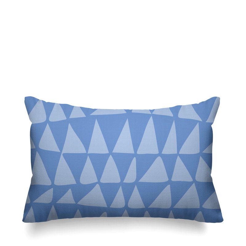 Tomo Abstract Outdoor Reversible Throw Pillow, Light Blue
