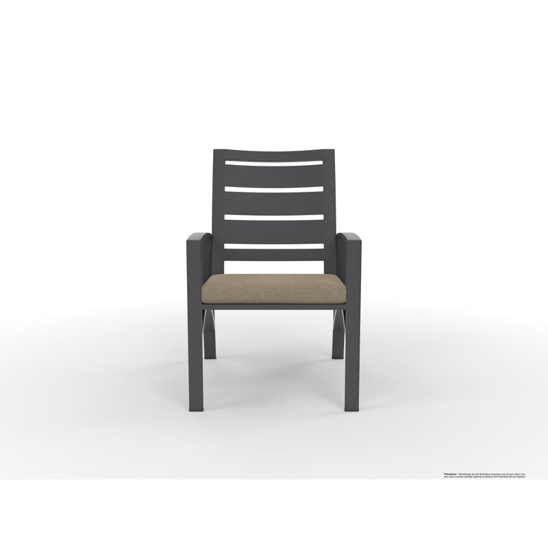 Outdoor Dining Armchair, Harris Stone, Carbon Black