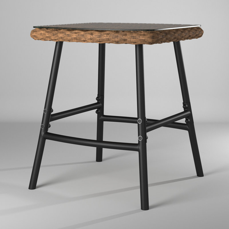 Valladares Rectangular Glass Outdoor Side Table , 33 " W 31 " D
