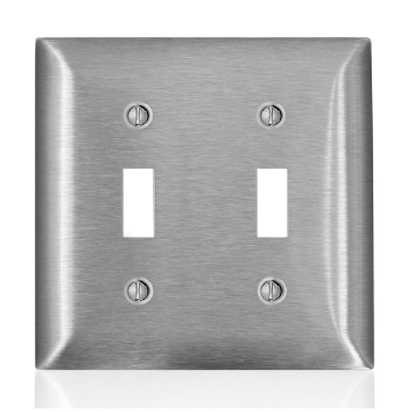 Leviton Satin Silver 2-Gang Stainless Steel Toggle Wall Plate