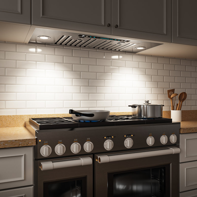 30" 900 CFM Convertible Insert Range Hood Stainless Steel Quiet 4 Speed Gesture Remote and Touch Panel Control with LED Lights