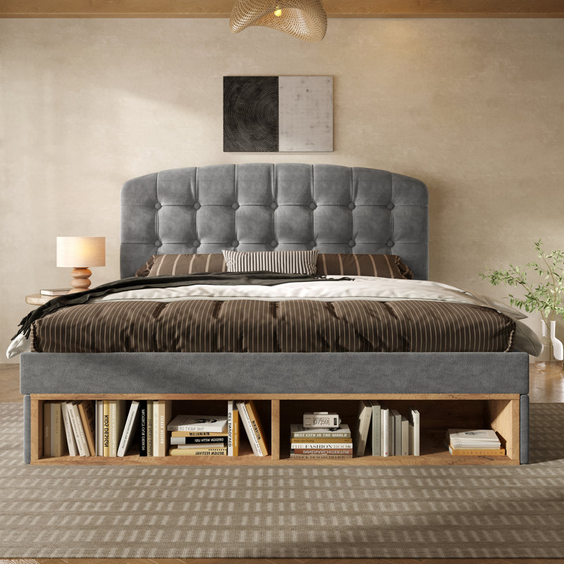 Bed, Gray, Double