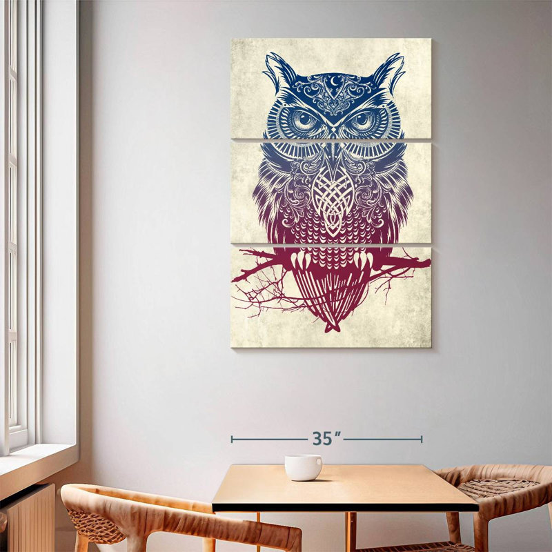 Brampt Warrior Owl, 65'' H x 42'' W