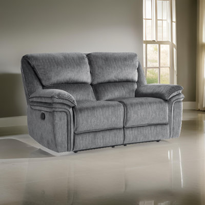 Senai 64" Traditional Microfiber Manual Reclining Loveseat with Dual Manual Tab Pull Reclining, Durable Reinforced Frame
