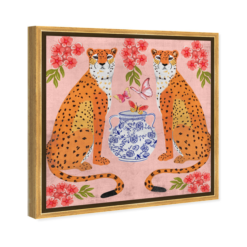 Great Mother Cheetahs " Great Mother Cheetahs " by Oliver Gal, Gold Floater Framed Canvas, 31.5" H x 31.5" W