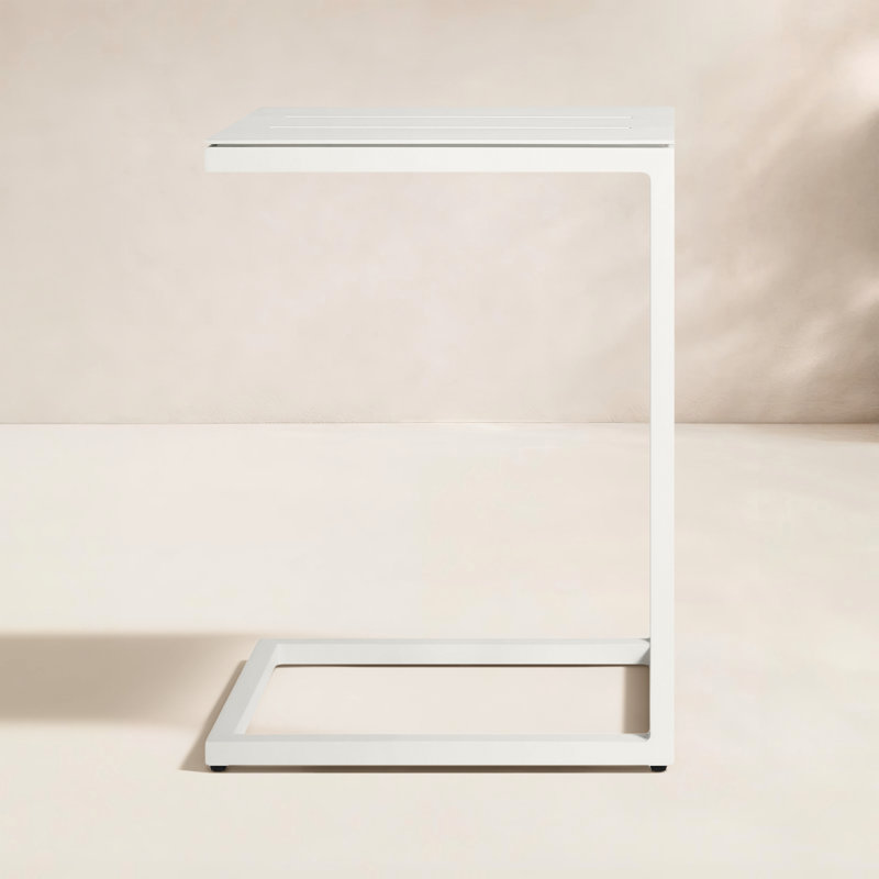 Table d'appoint extérieure H 25 po Skiff, Blanc