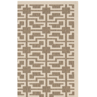 Arneshia Geometric Mocha/Beige Indoor / Outdoor Area Indoor/Outdoor Area Rug