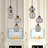 Modern 4-Light Cluster Glass Pendant Light with Smoked Glass Shades