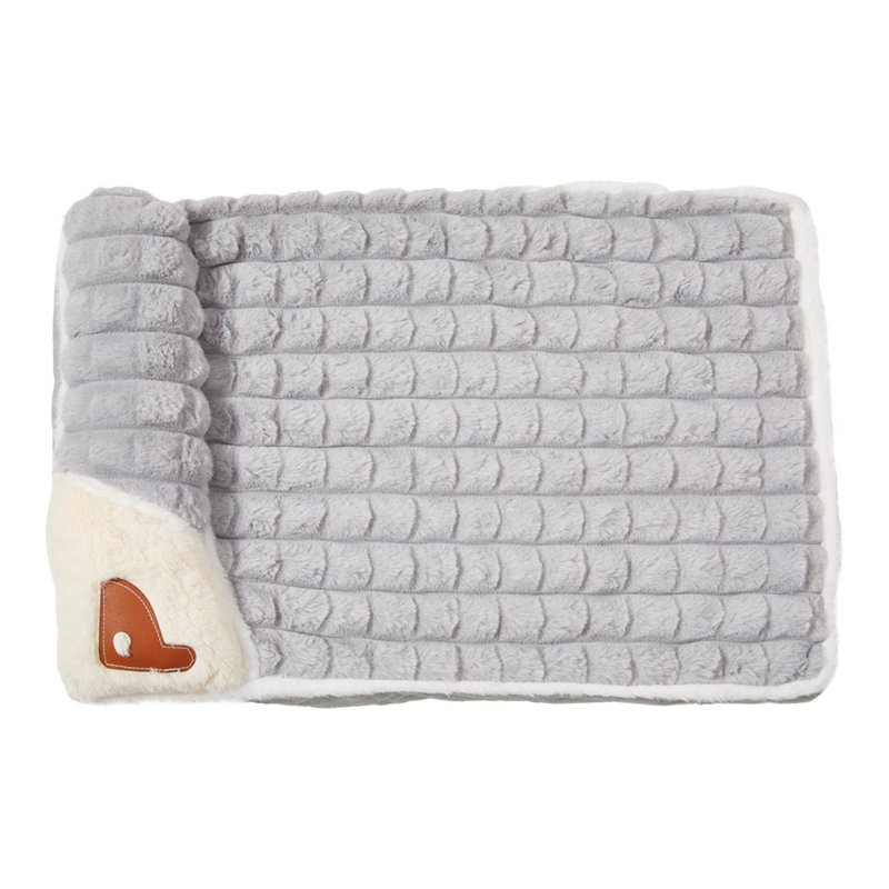 Seabron Faux Fur Pet Bed, 8cm H x 60cm W x 40cm D, Grey