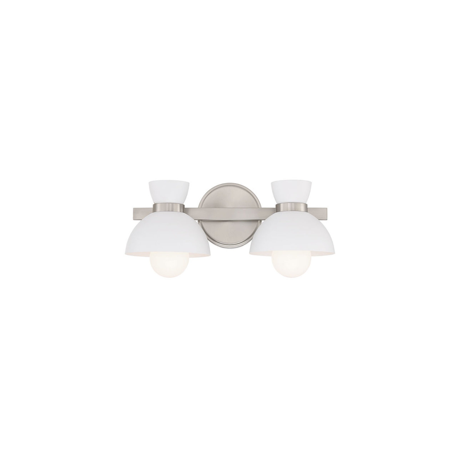 Karalana 2 Light Frosted Dimmable Vanity Light, Brushed Nickel