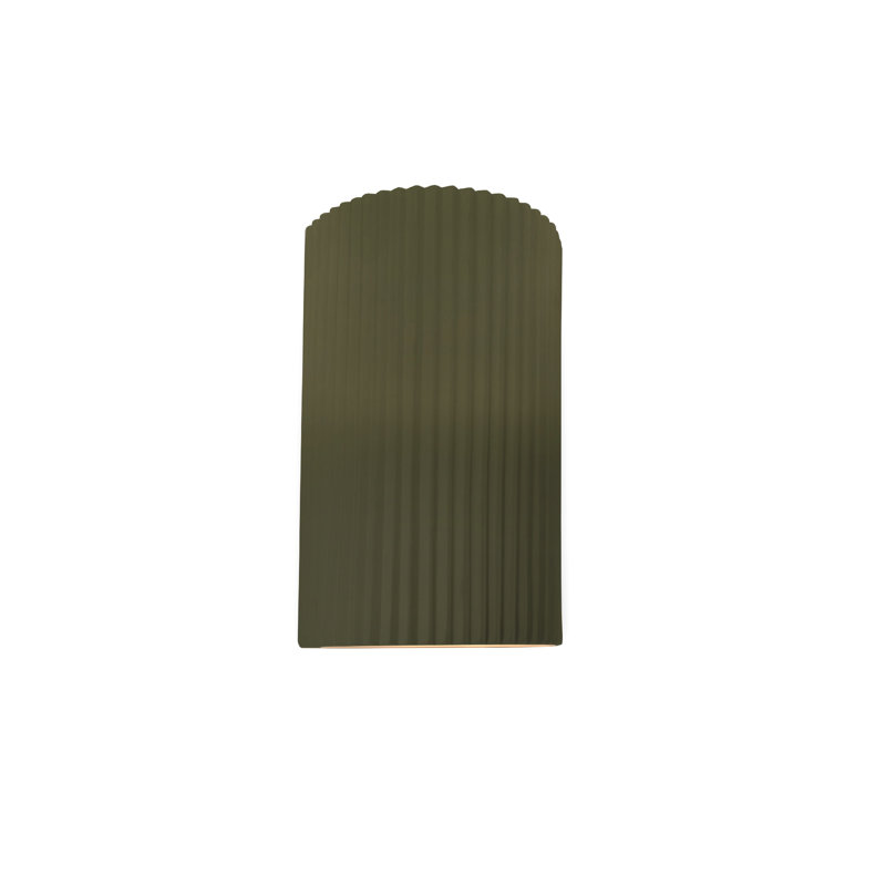 Applique murale en céramique Beda, H 9,5 po x l 5,75 po x P 4 po, Vert mat