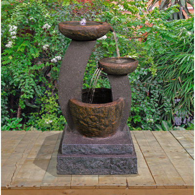 Turney Hand Crafted Weather Resistant Fountain with Light