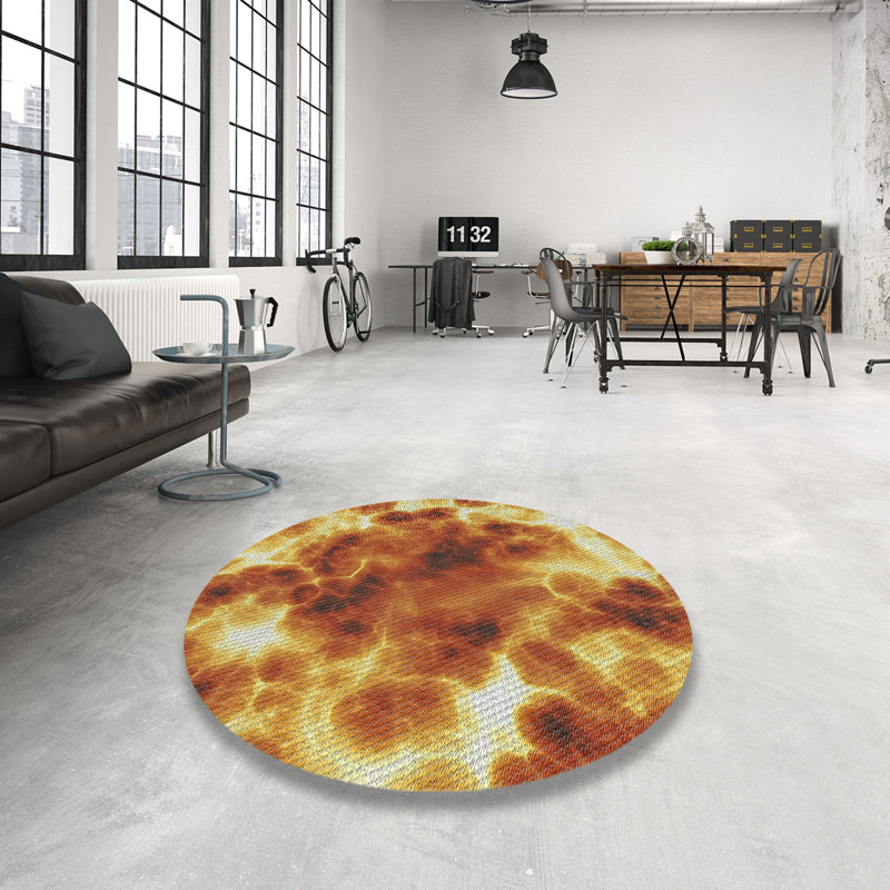 Tapis orange Kleist, Rond 7 pi