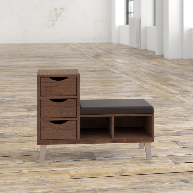 Banc de rangement en similicuir Amrei