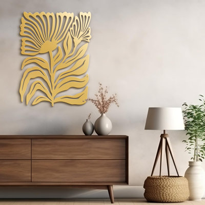 Décoration murale en métal Botanical Flower Minimalist Modern Abstract