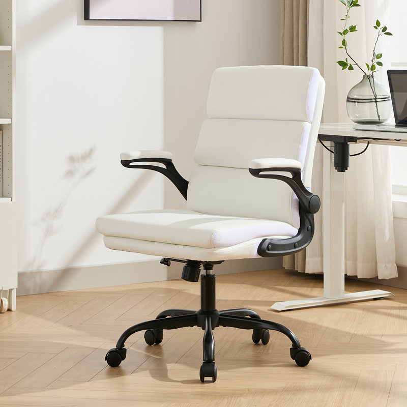 Murina Mid-Back Swivel Task Chair with Arms, White