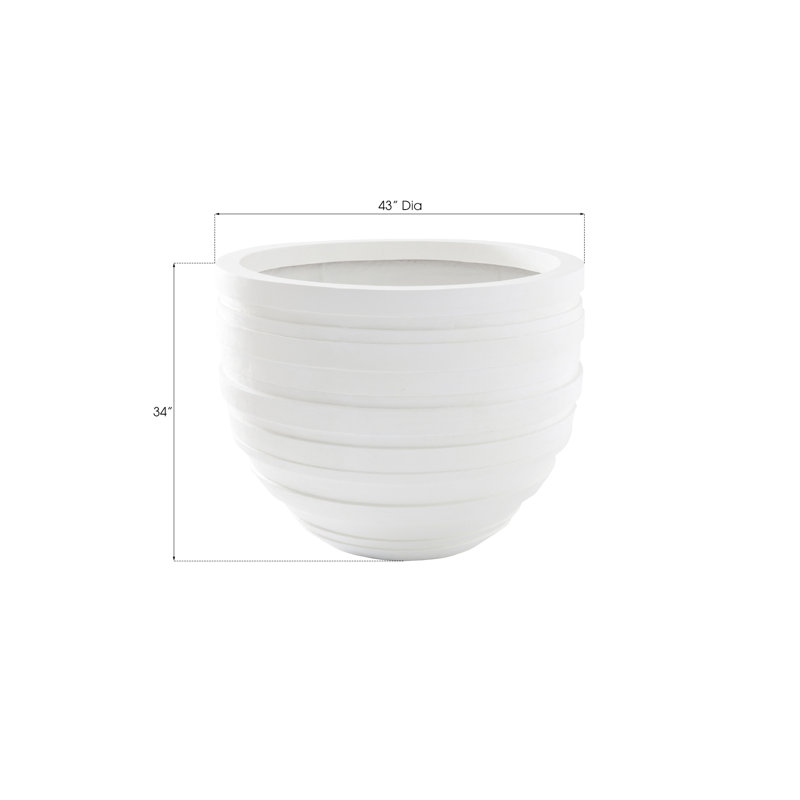 Pot à fleurs en résine June, H 34 po x l 43 po x P 43 po