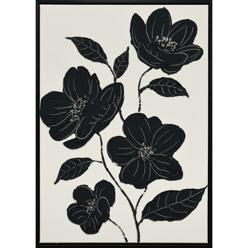 Art mural encadré Nocturnal Blooms II - 20 po x 28 po - cadre noir