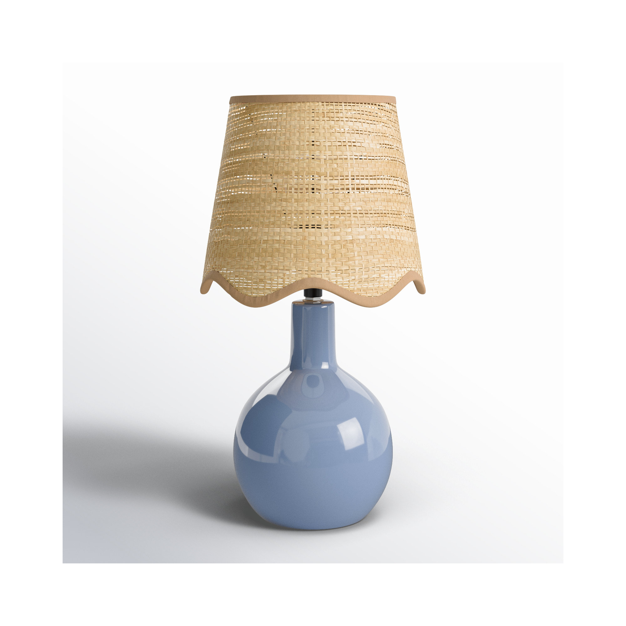 Maura Accent Table Lamp, Tan, 15"H x 9"W x 9"D, Blue