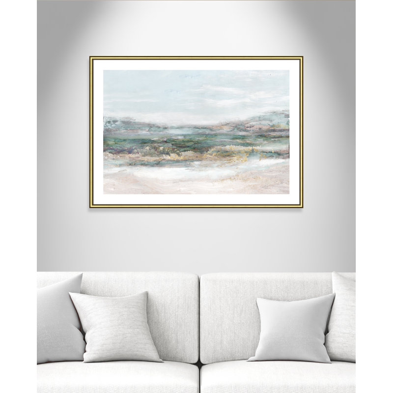 Lori Dazzling by Matina Theodosiou - Painting Print on Canvas, Gold Framed Paper, White, 29.5" H x 41.5" W x 0.875" D