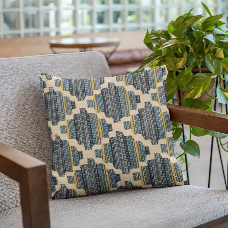 Lights Geometric Outdoor Reversible Throw Pillow, 16" x 16"
