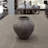 Pavati Handcrafted Terracotta Vase with Ribbed Texture, Rustic Brown Finish-2136526937